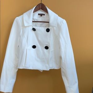 Off white crop blazer